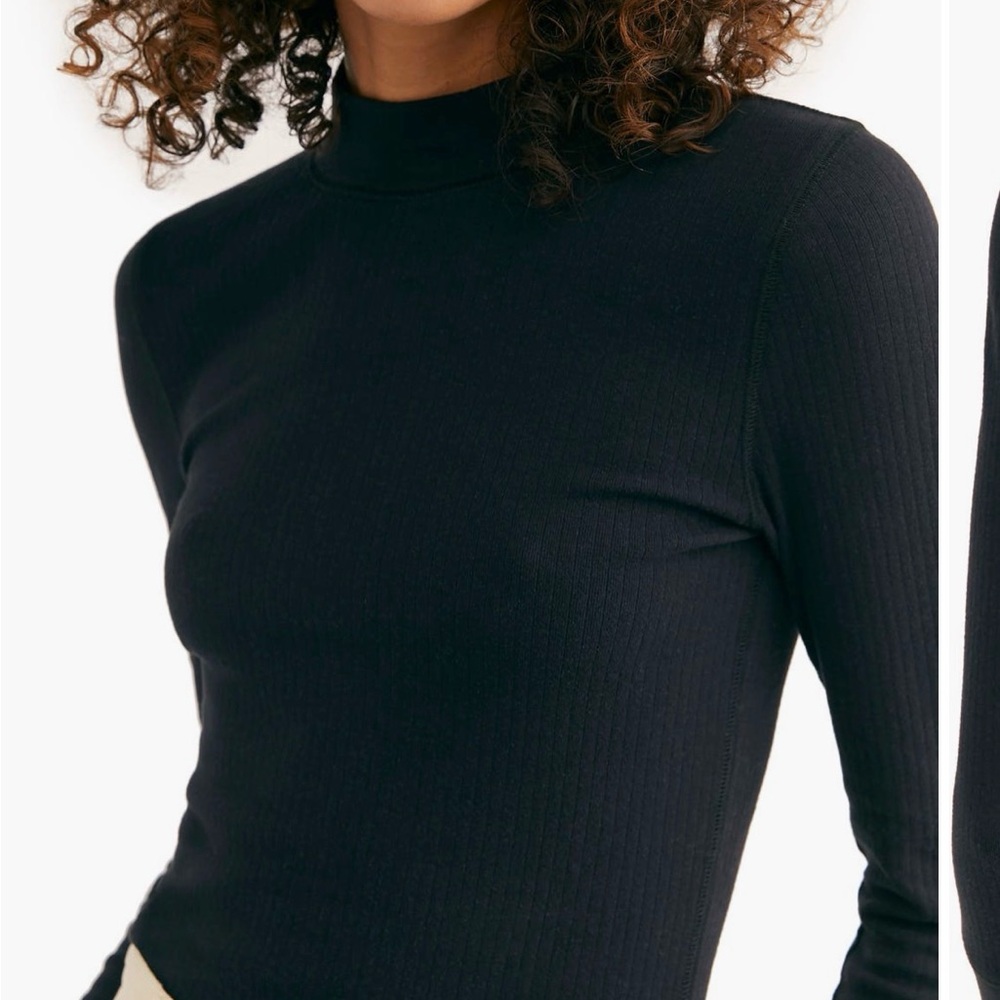 Free People Rickie Mock Neck Long Sleeve Top